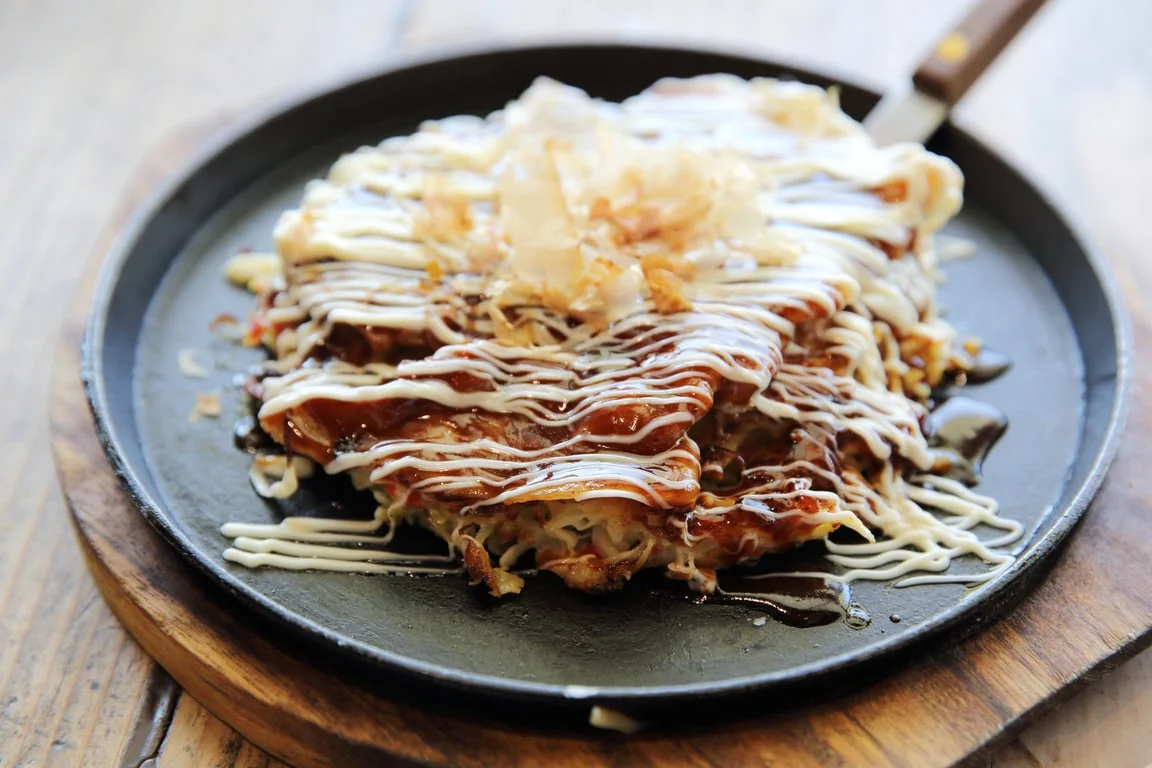 Japanese Okonomiyaki Closeup